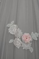fiori rilievo gonna mano seta bordo applicazioni pizzo chantilly Foto 4