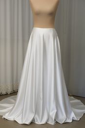 gonna lunghezza misura realizzabile organza duchesse mikado crepe kady bianco avorio seta Foto 2