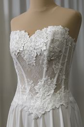abiti sposa pizzo gonna kady mano seta fondo rifinito semilavorato Foto 4