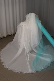 abito sposa organza mano seta tiffany pizzo Foto 4