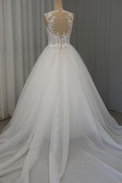 abito tulle glitter seta pizzo chantilly applicazioni rebrode mano seta Foto 2