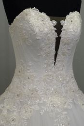abito sposa applicazioni rebrode tulle mano seta Foto 3