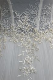 abito pizzo rebrode tulle mano seta applicazioni pizzo Foto 2