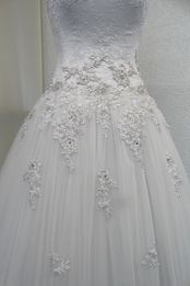 abito swarovski pizzo applicazioni tulle mano seta Foto 2