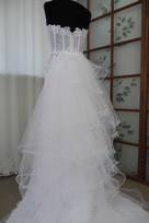 abito sposa pizzo tulle mano seta Foto 4