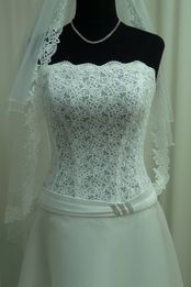 abiti sposa macrame organza seta pura Foto 3