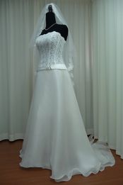 abiti sposa pizzo organza seta pura Foto 4