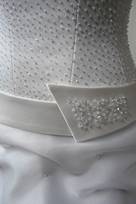 abito organza bianco seta strass swarovski Foto 2