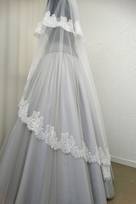 Veli da Sposa in seta Tulle Veletta pois Pizzo Chantilly