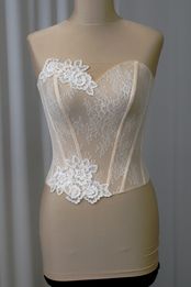 corpino pizzo chantilly tulle carne realizzabile misura modificabile richiesta Foto 4