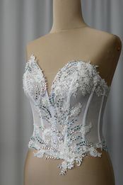 corpino swarovski aurora boreale tulle mano seta applicazioni rebrode realizzabile misura Foto 2