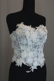 abito sposa pizzo mano seta bianco seta Foto 4