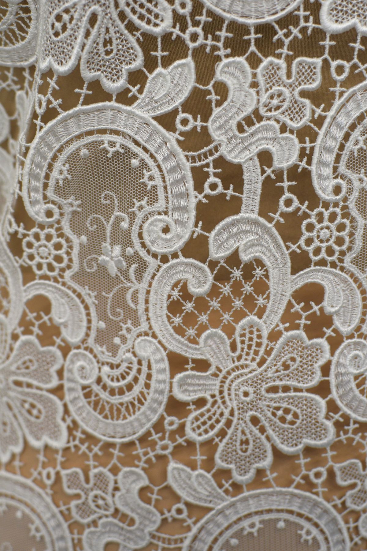 pizzo macrame bianco seta h cm 140 Art 00027C