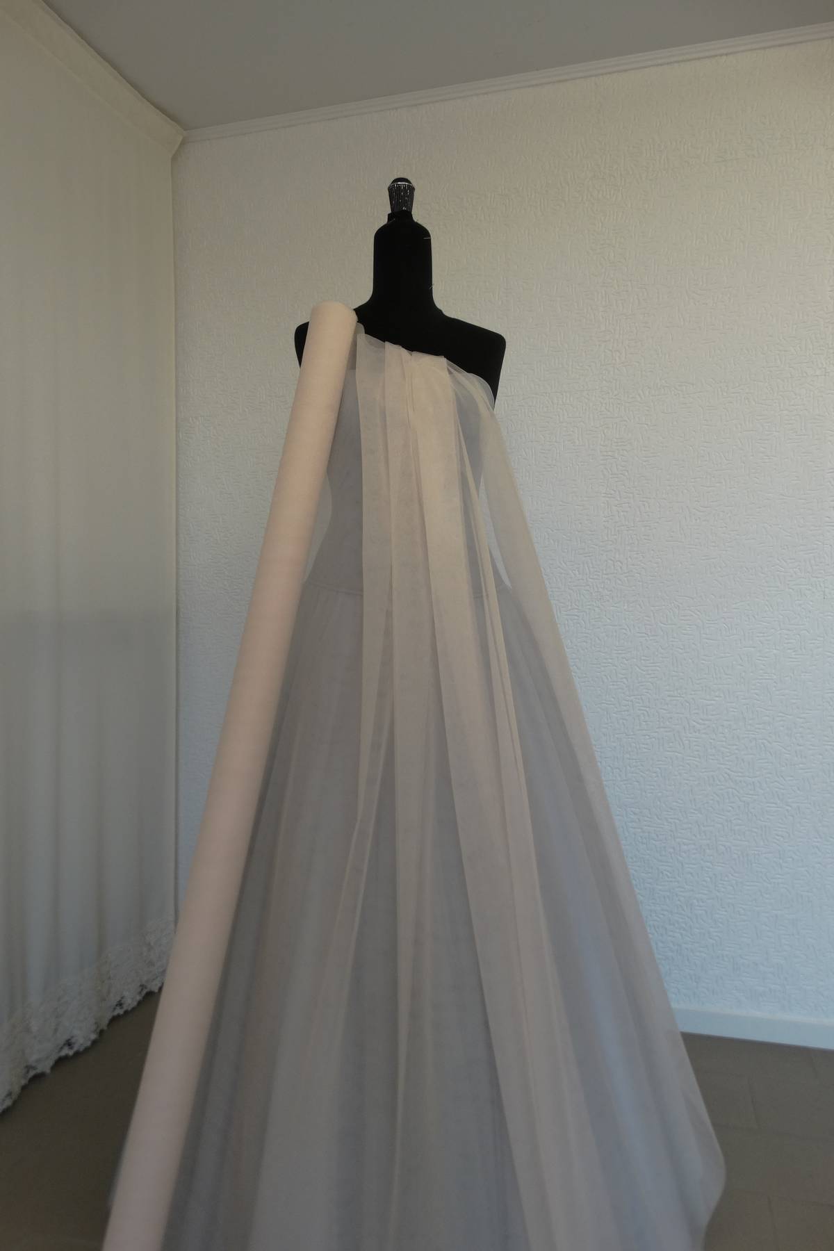 tulle per abiti mano seta lucido morbido h cm 300 colore marmo rosa Art 0007LC14
