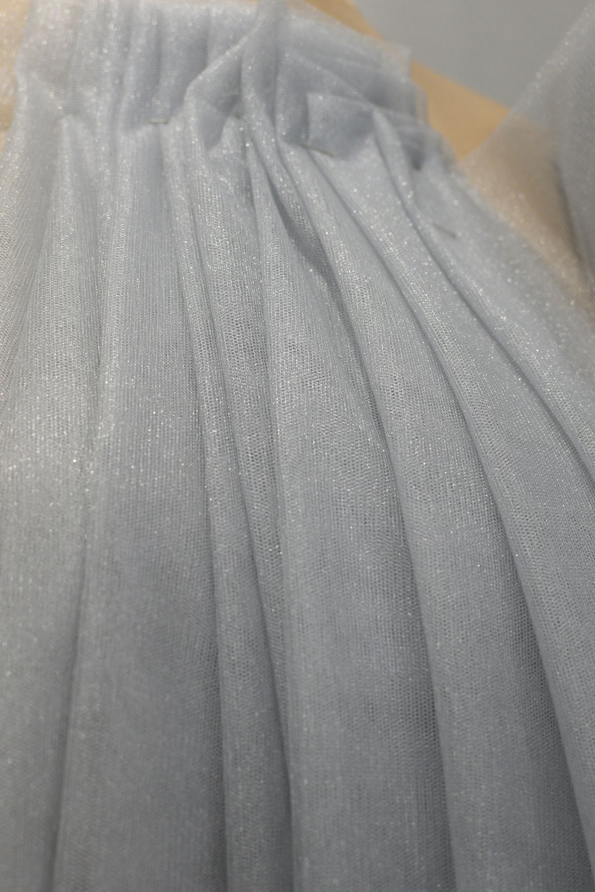 tulle per abiti mano seta lucido morbido h cm 300 colore grigio argento Art 0007LC36