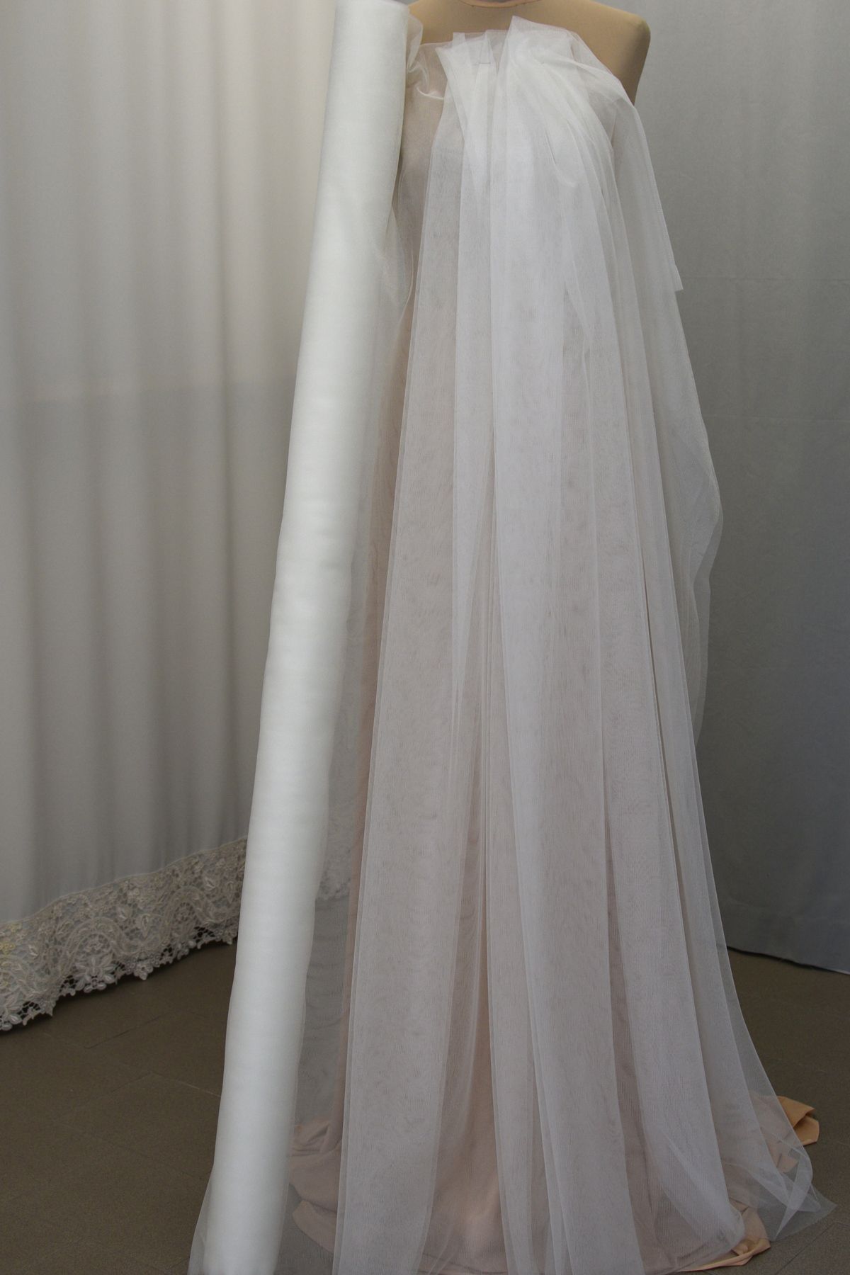 tulle per abiti mano seta lucido morbido h cm 300 colore seta Art 0007LC8