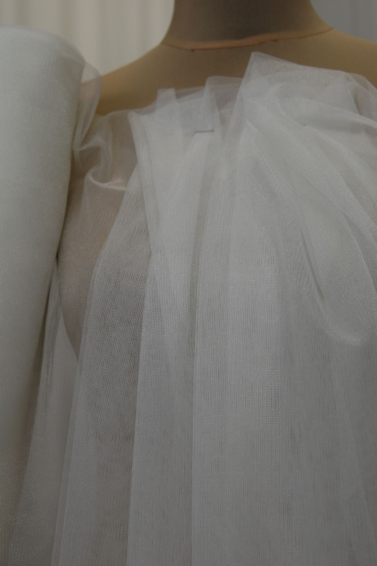 tulle per abiti mano seta lucido morbido h cm 300 colore seta Art 0007LC8