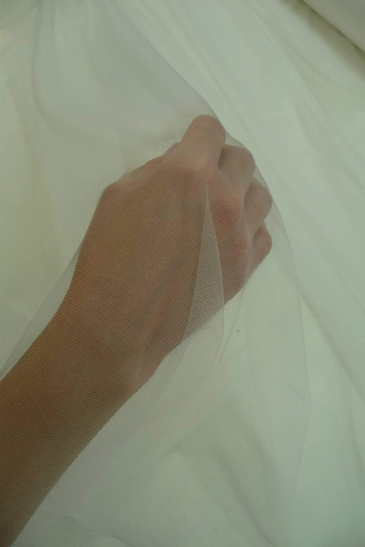 tulle invisibile mano seta colore bianco h cm 300 Art 0001D