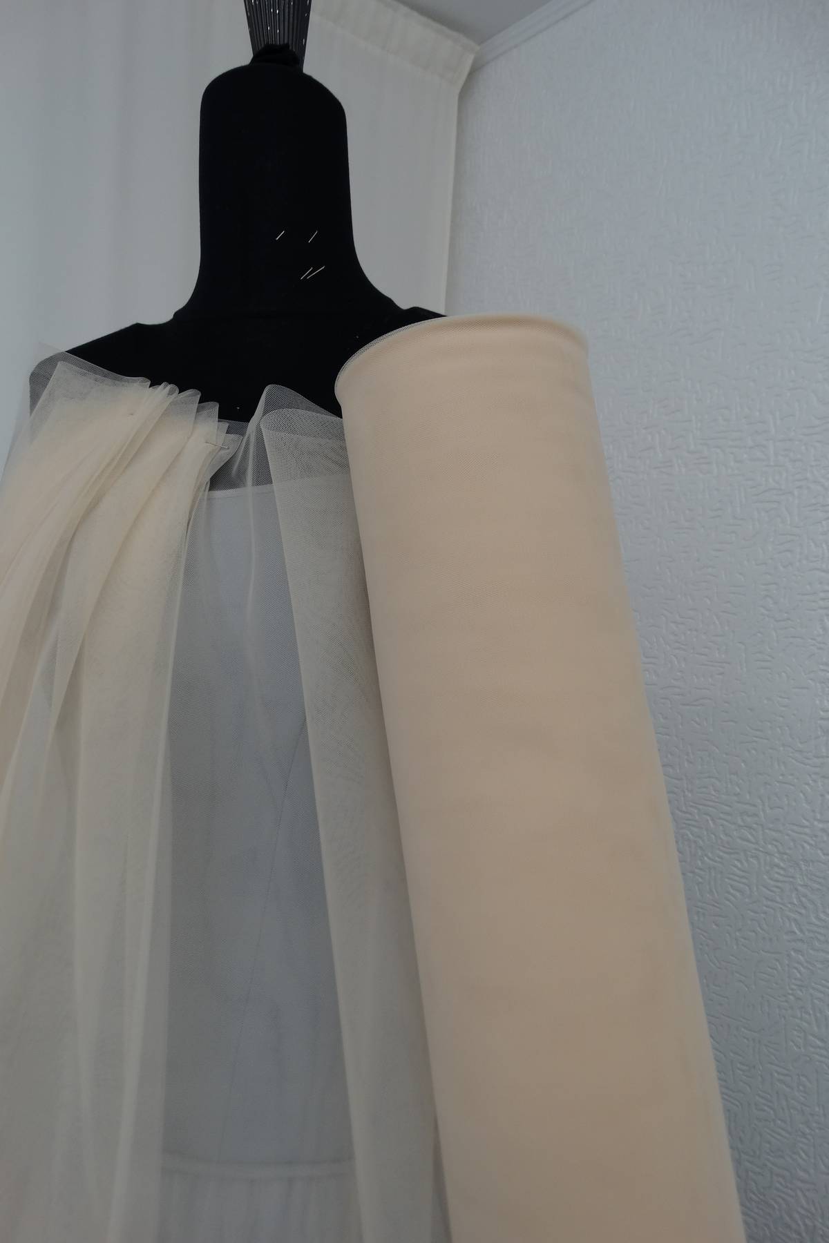 tulle giada morbido mano seta h cm 300 color sabbia Art 0058SAB