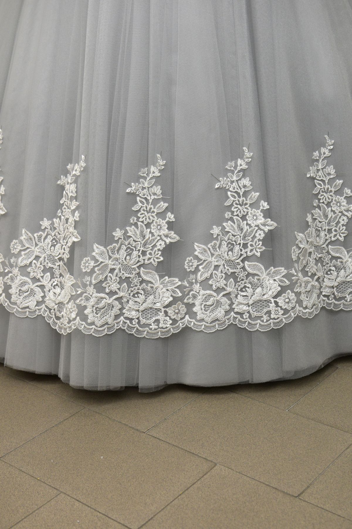 bordo pizzo rebrode con perle h cm 32 colore naturale anche bianco seta Art 0095G