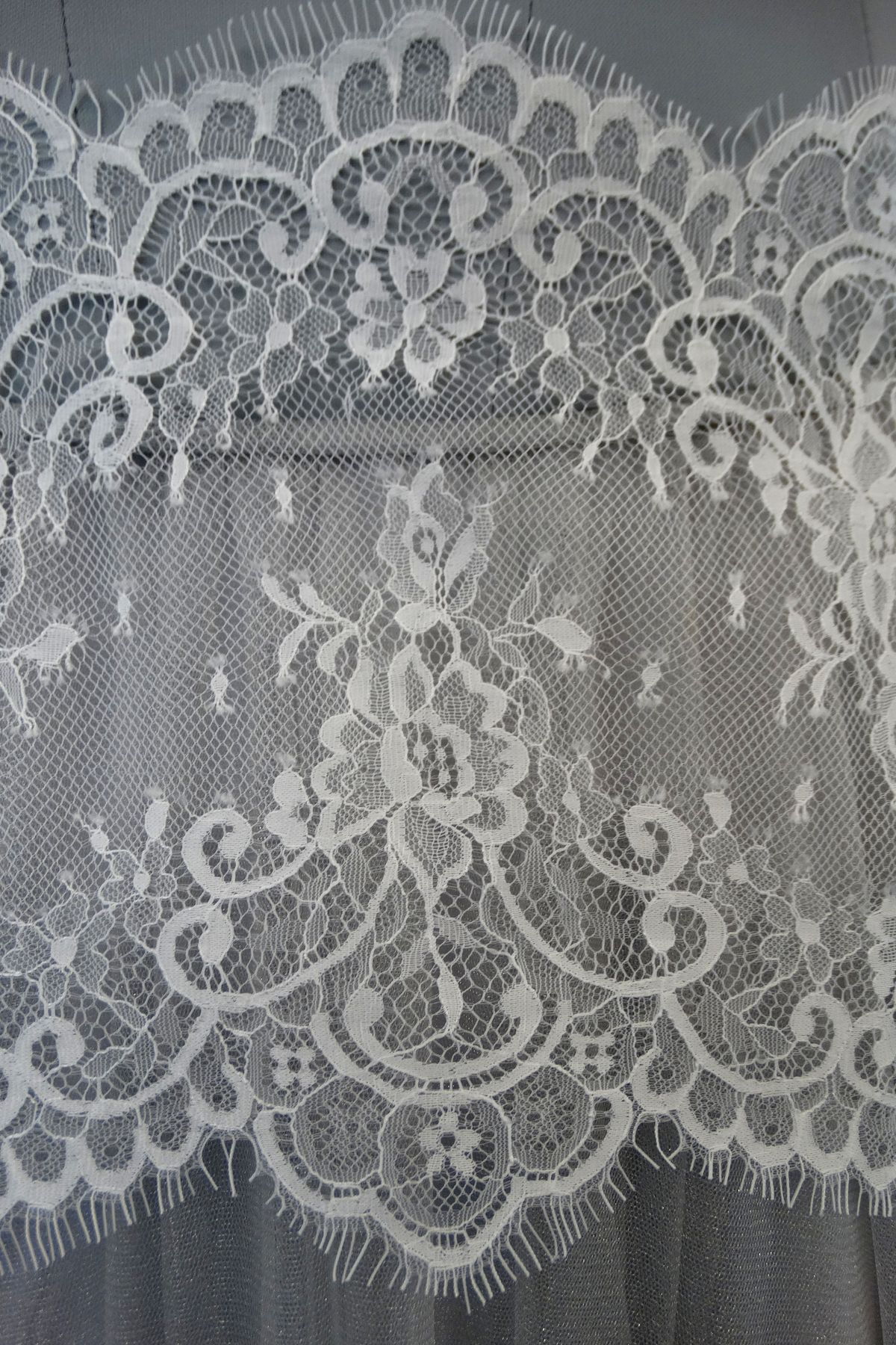 bordo pizzo chantilly bianco naturale h cm 23 100 nylon Art 00100S