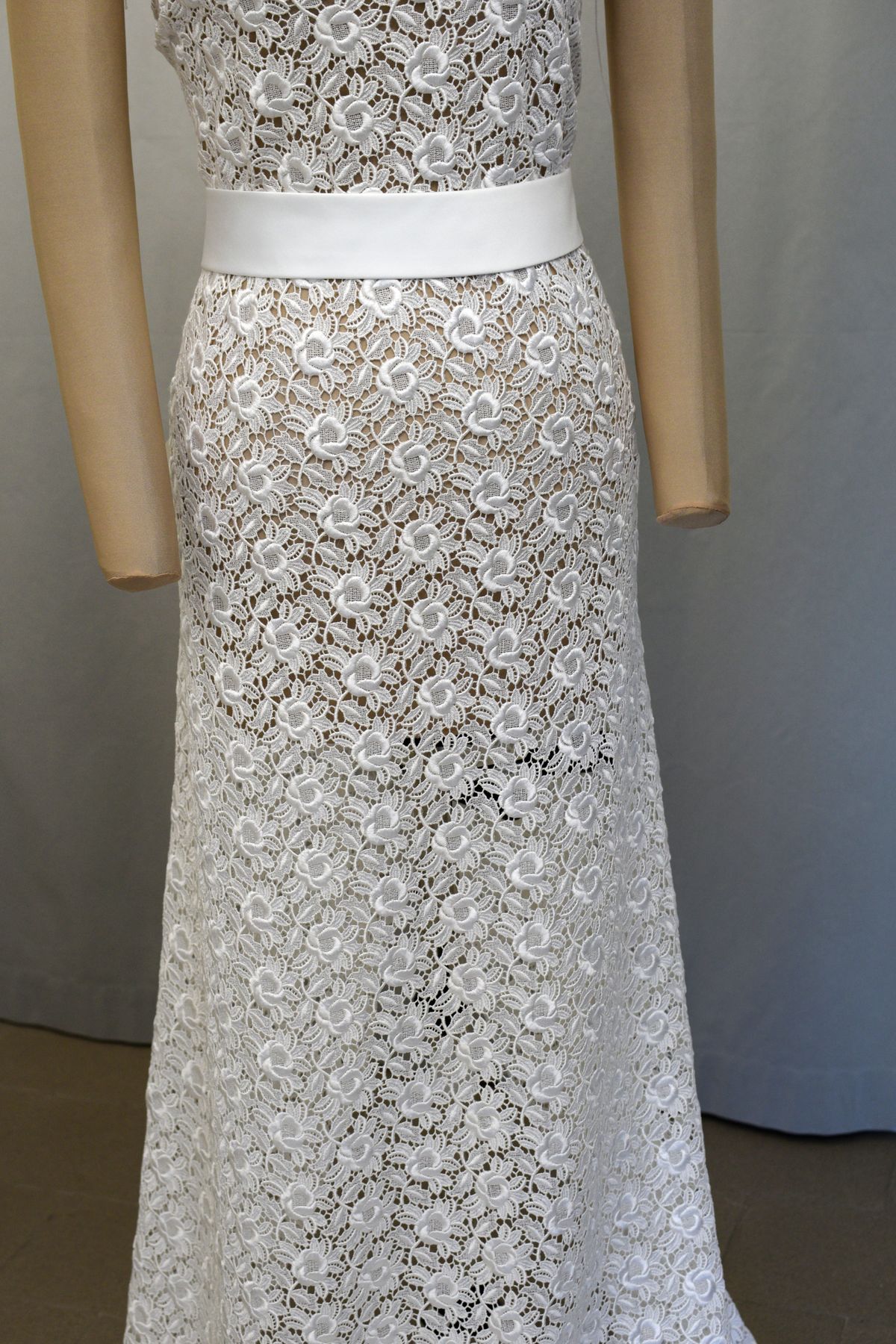 pizzo macrame bianco seta h cm 135 Art 0119M