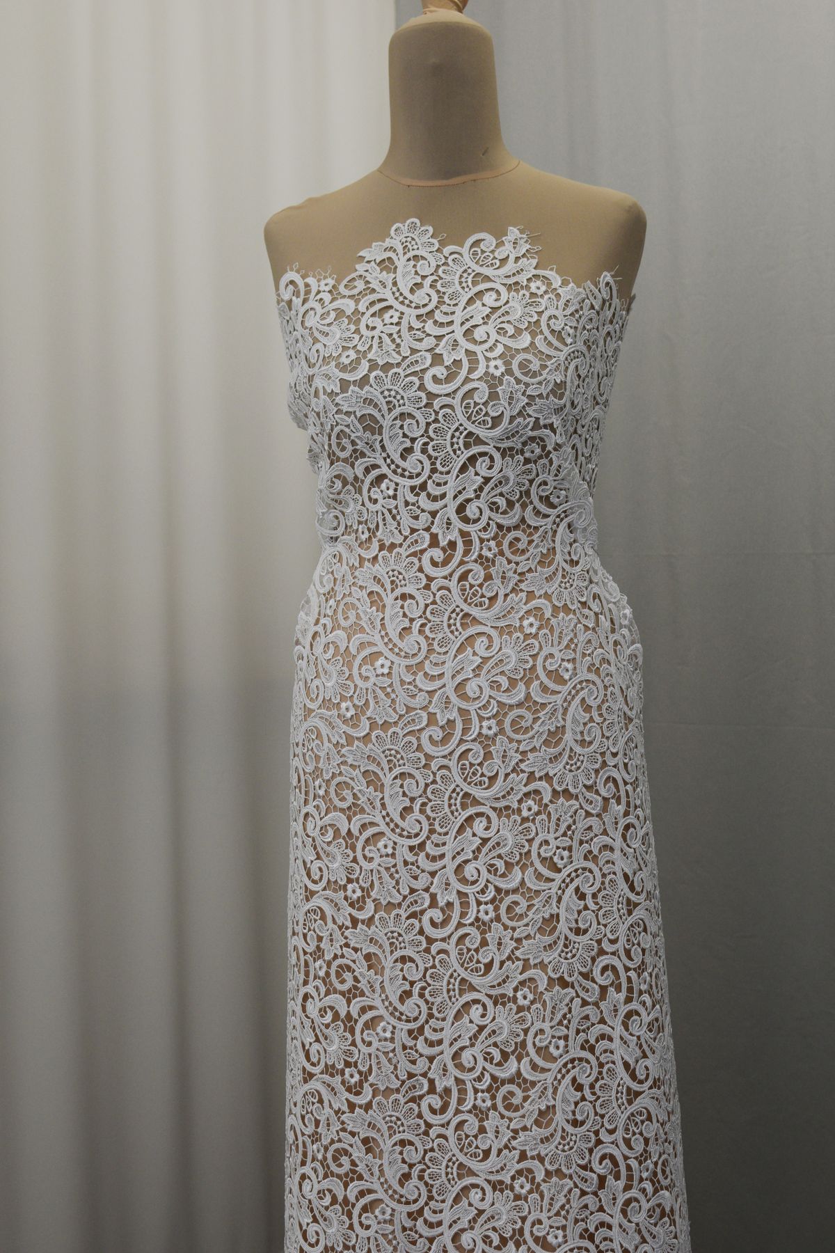 pizzo macrame bianco seta h cm 74 Art 0120