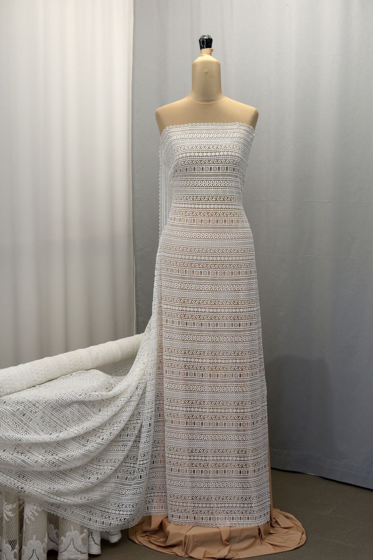 pizzo macrame colore bianco seta h cm 130 Art 0508LMBS