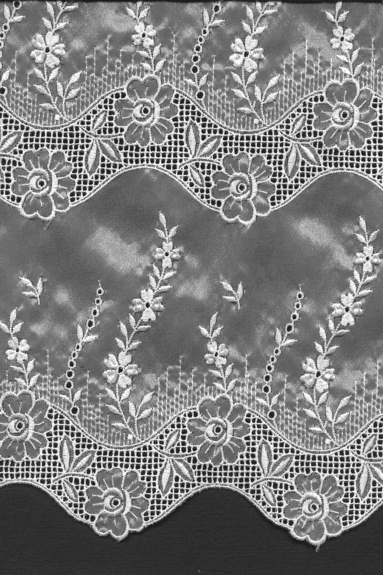 organza ricamata bianco h cm 140 Art 0604LO