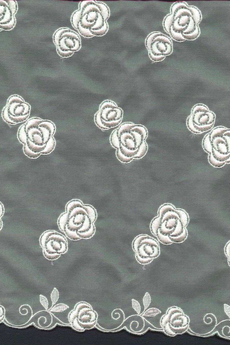 organza seta ricamata avorio cm 130 Art 0685LOSTAV