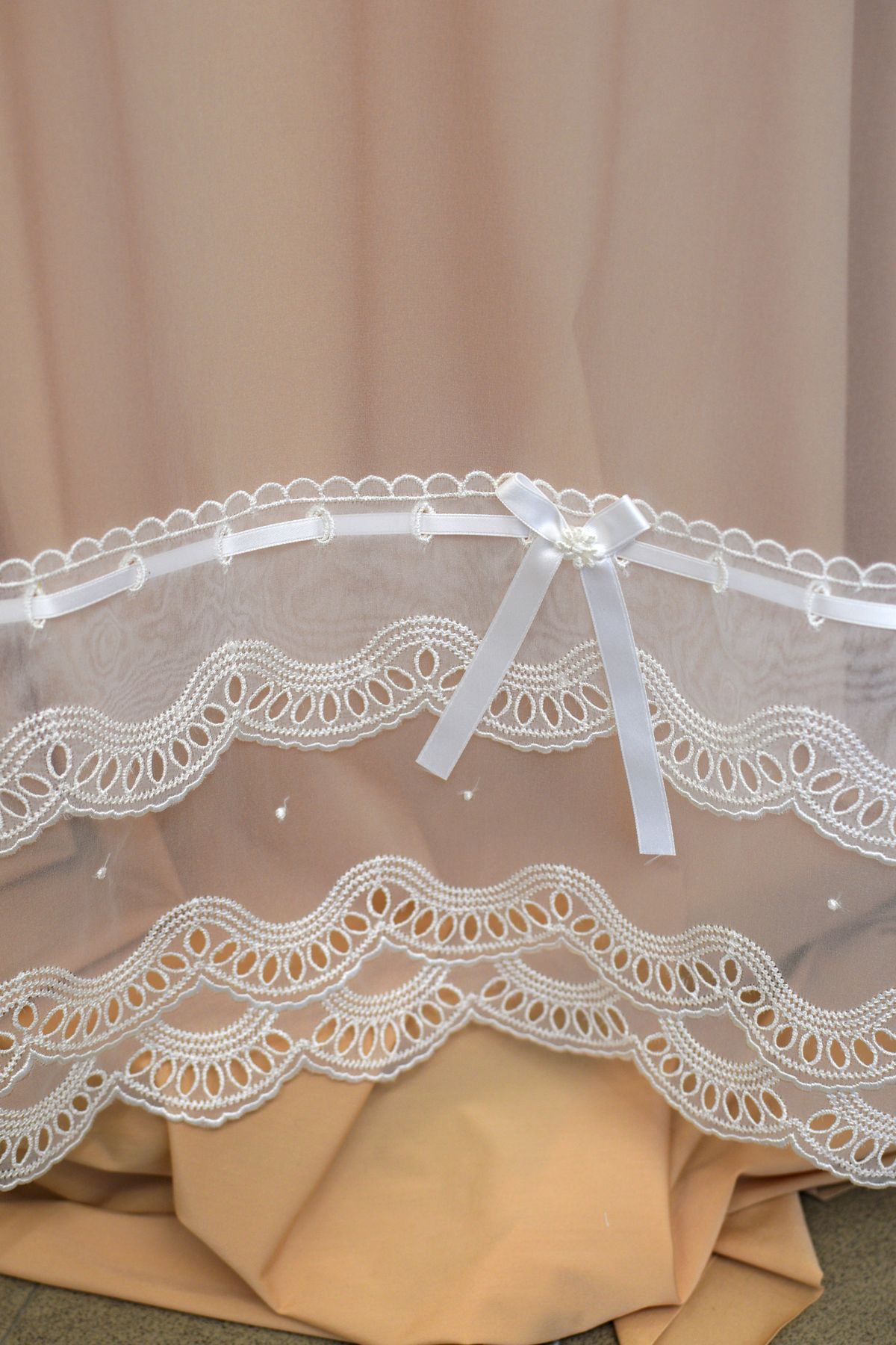 organza 100 poliestere ricamata bianco cm 130 Art 0691LO