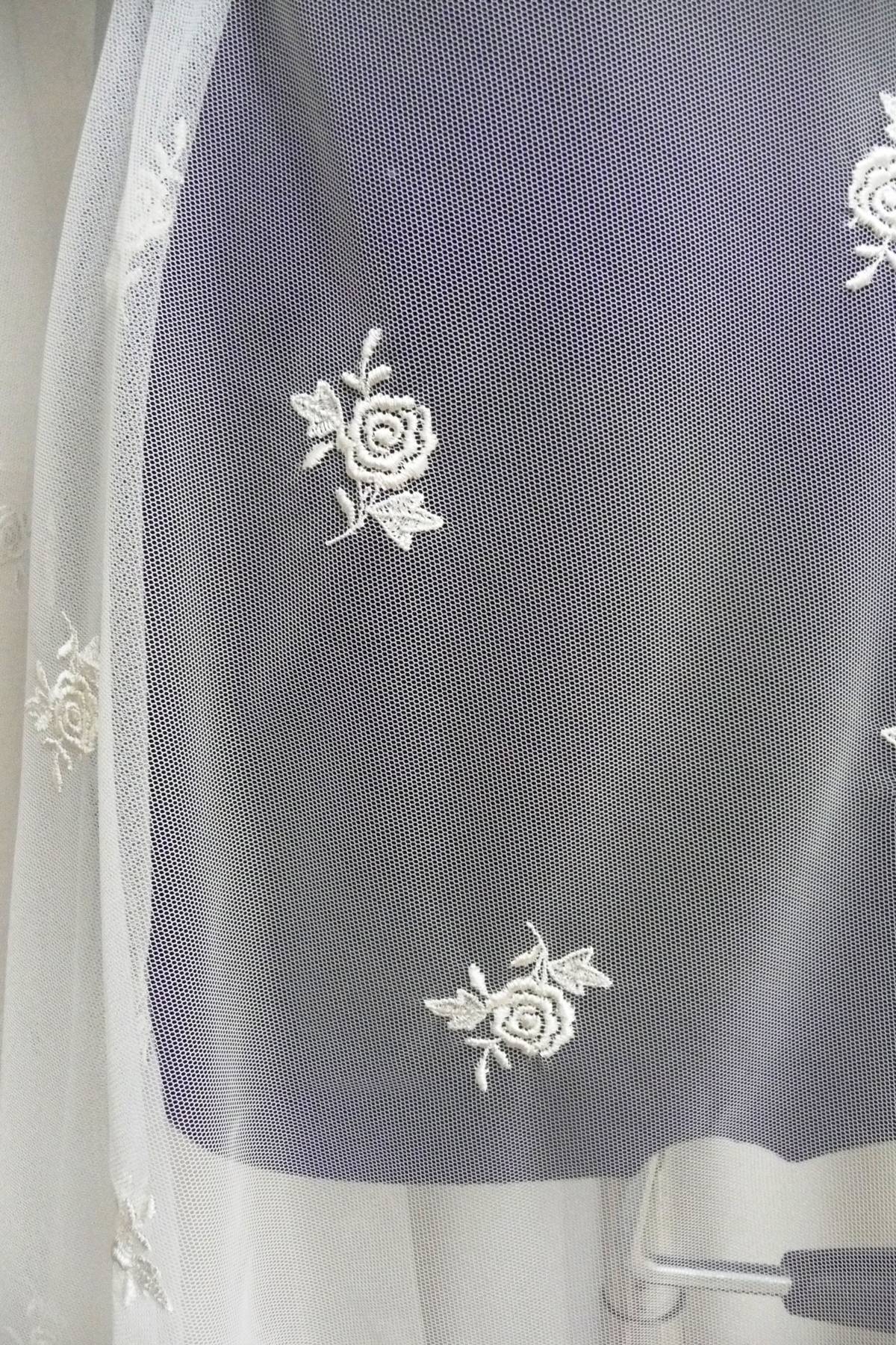 tulle macrame ricamato avorio cm 140 Art 0703LTUAV