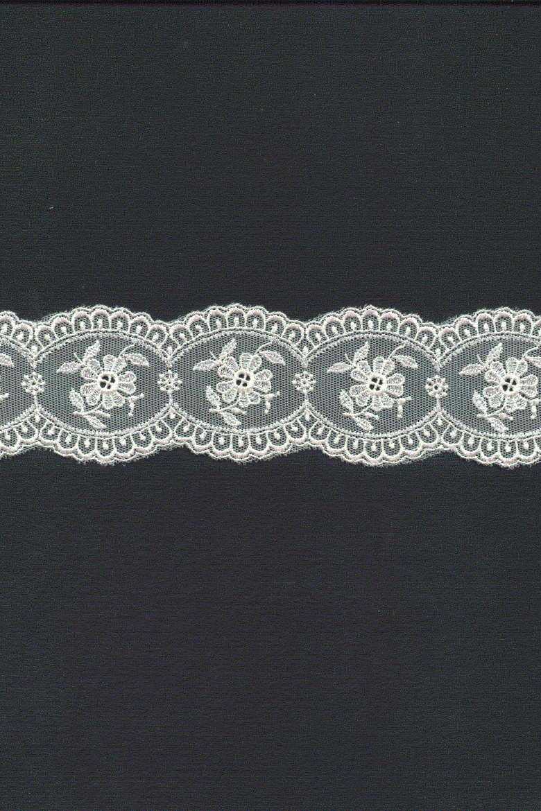 bordo tulle ricamato bianco cm 030 Art 0926BTU
