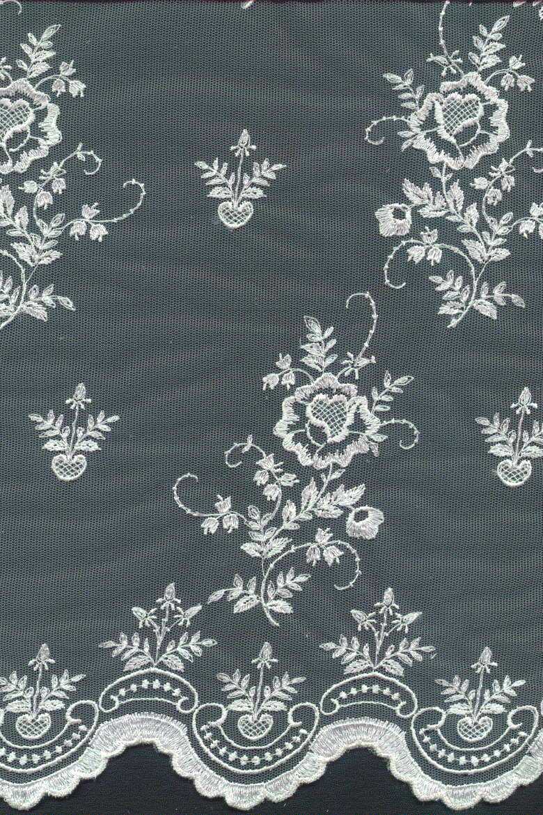 tulle ricamato foro largo naturale Art 3041LTULNT