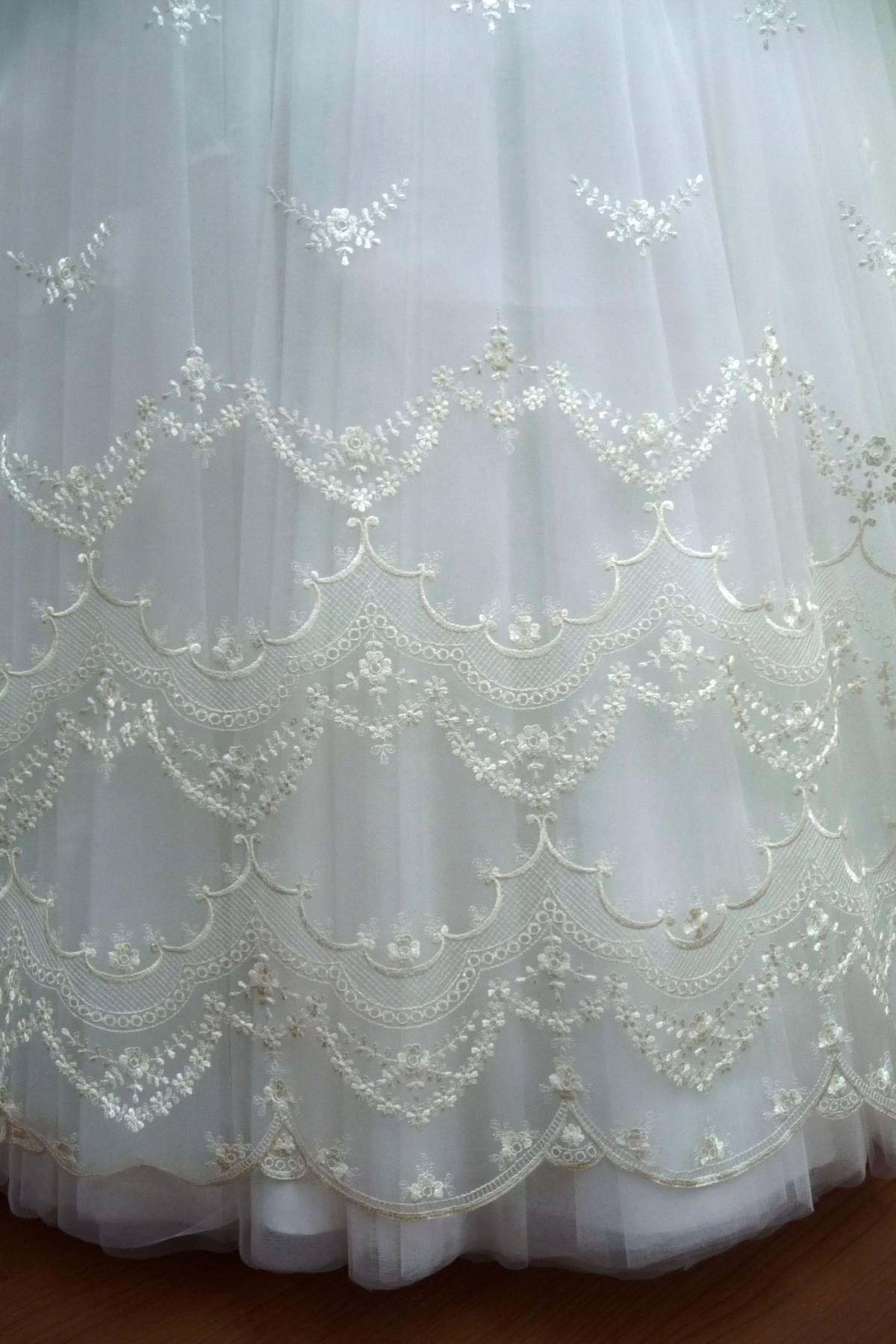 organza acqua trasparente ricamata avorio cm 150 Art 3050LOAV