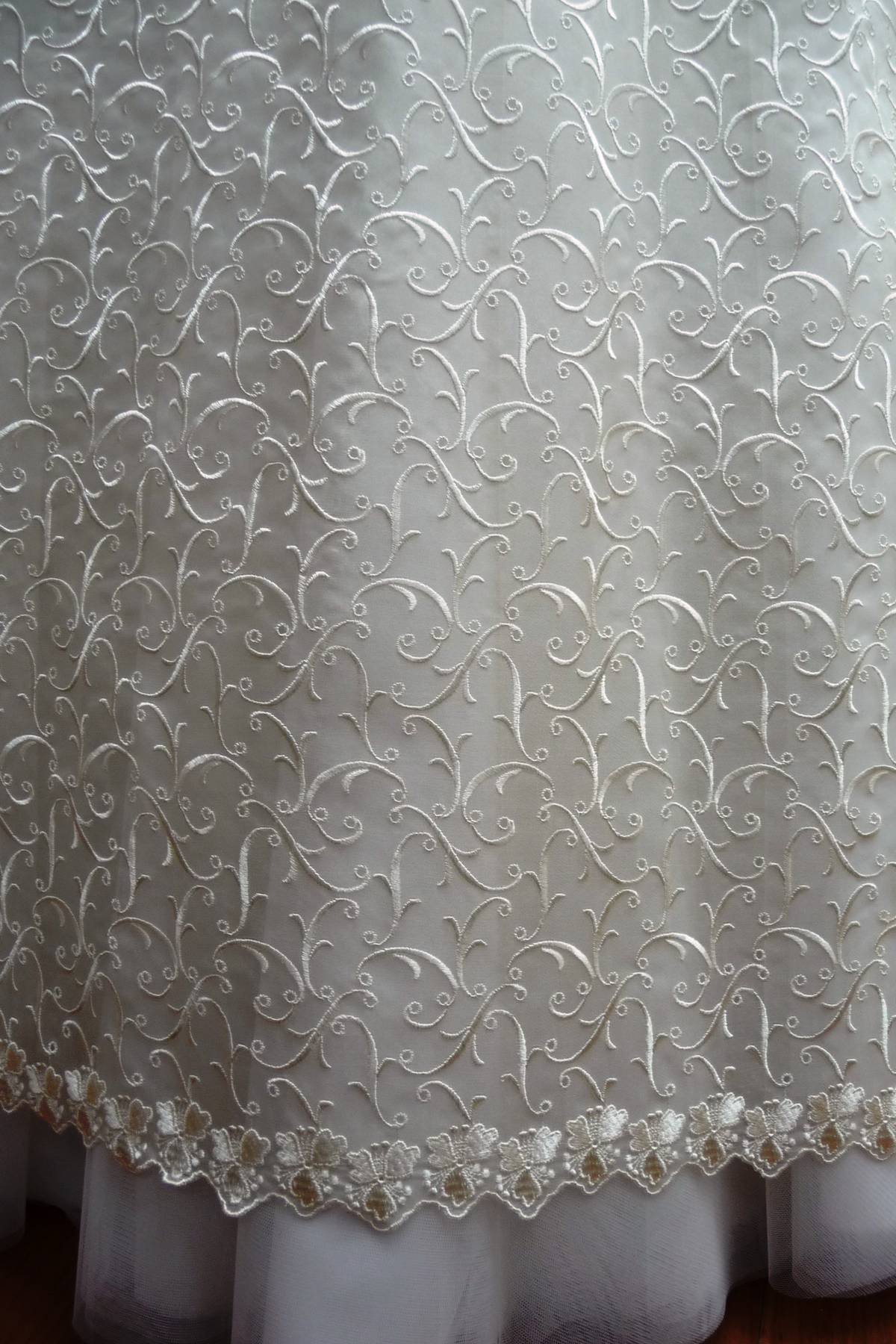 organza seta ricamata avorio cm 140 Art 0687LOSTAV