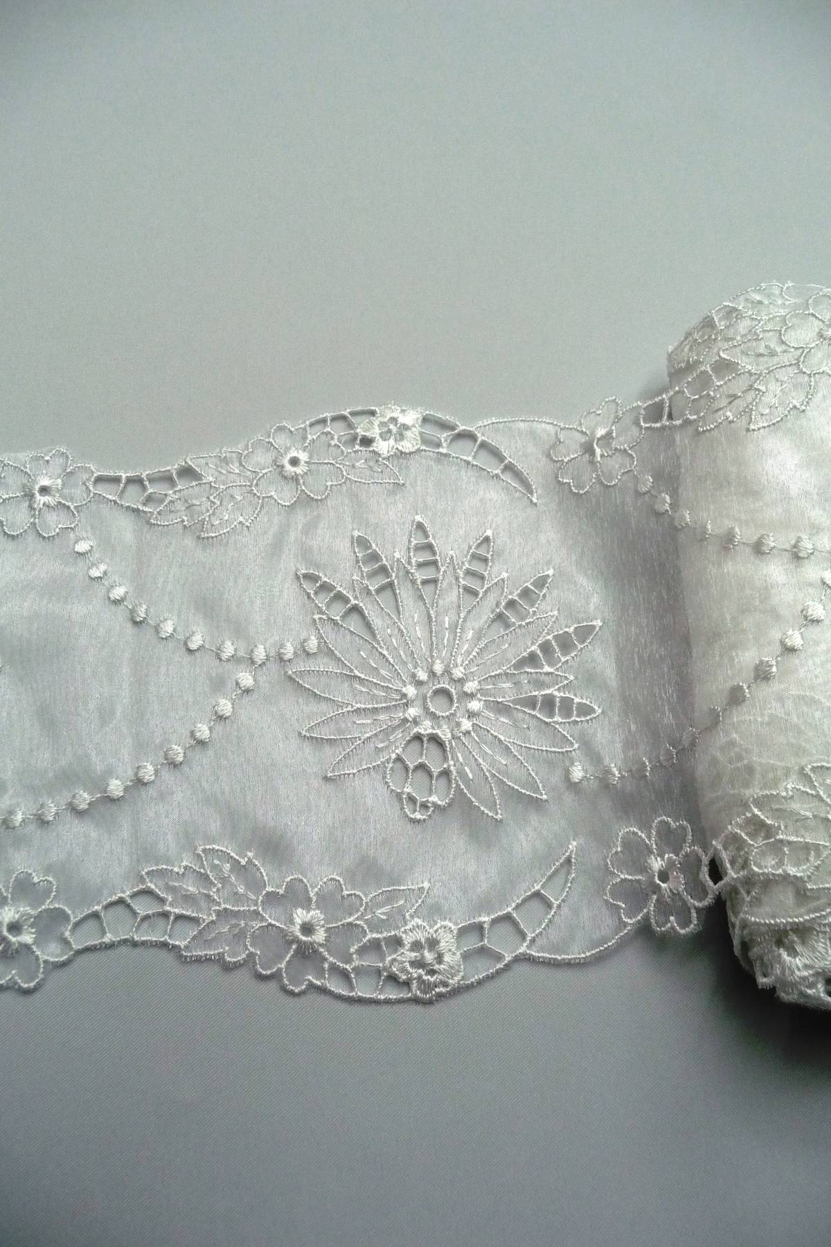 bordo organza bianco h cm 15 Art 0775BO