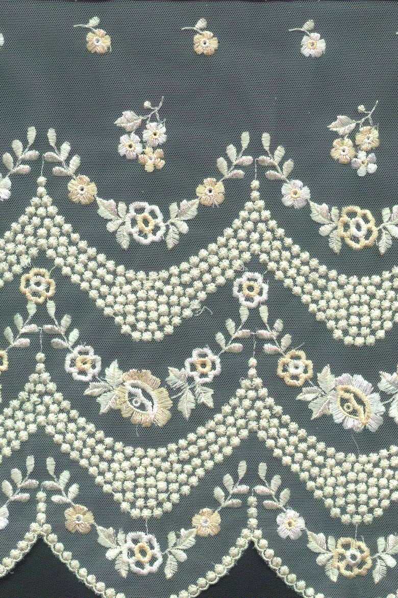 tulle ricamato bicolore Art 9077LTUBC