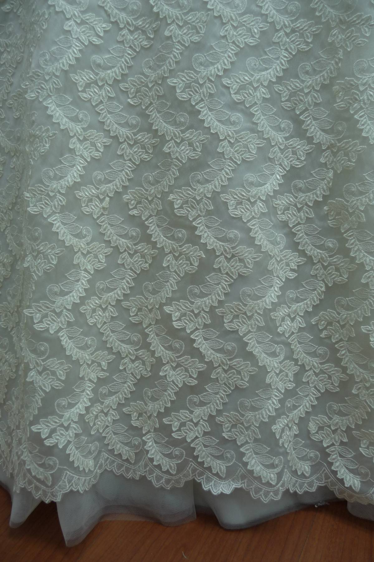 organza bianco con ricamo avorio cm 140 Art 0930LOAV