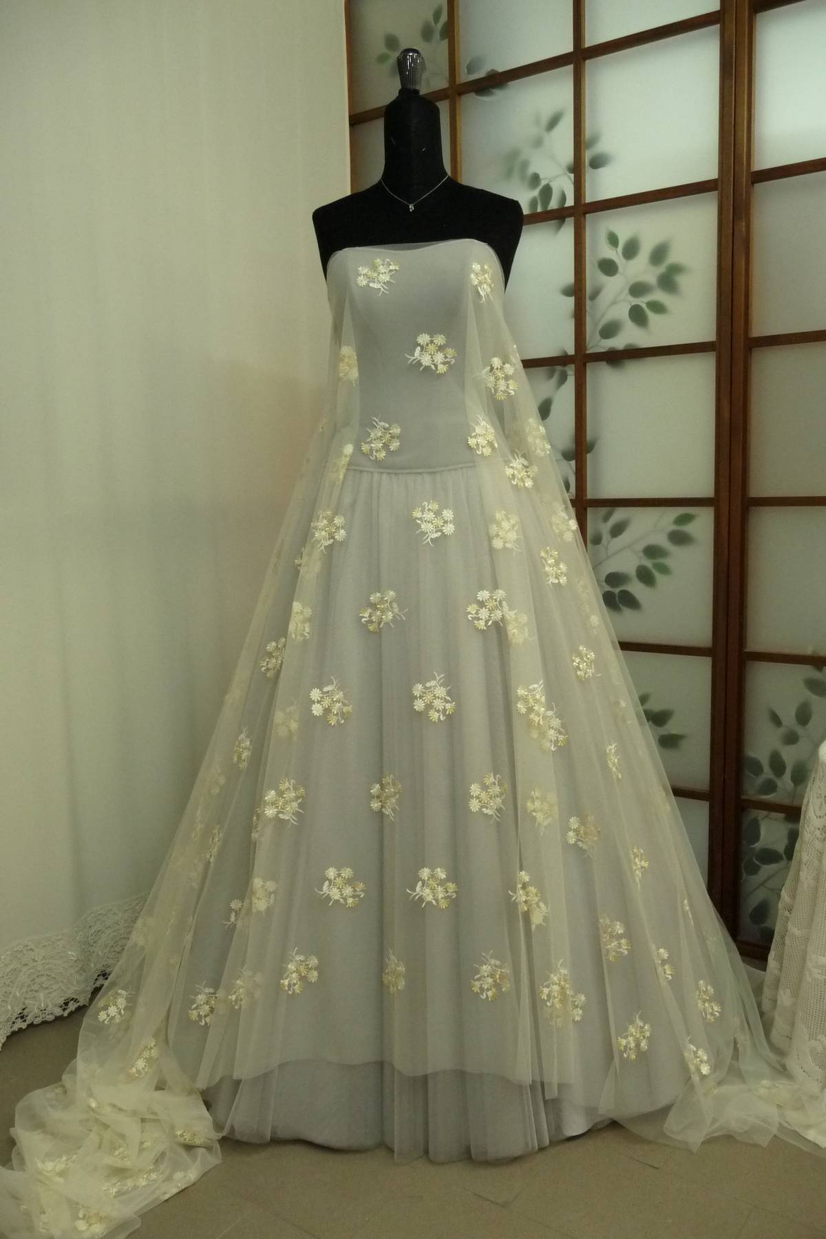 tulle ricamato bicolore cm 150 Art B1028LTUB