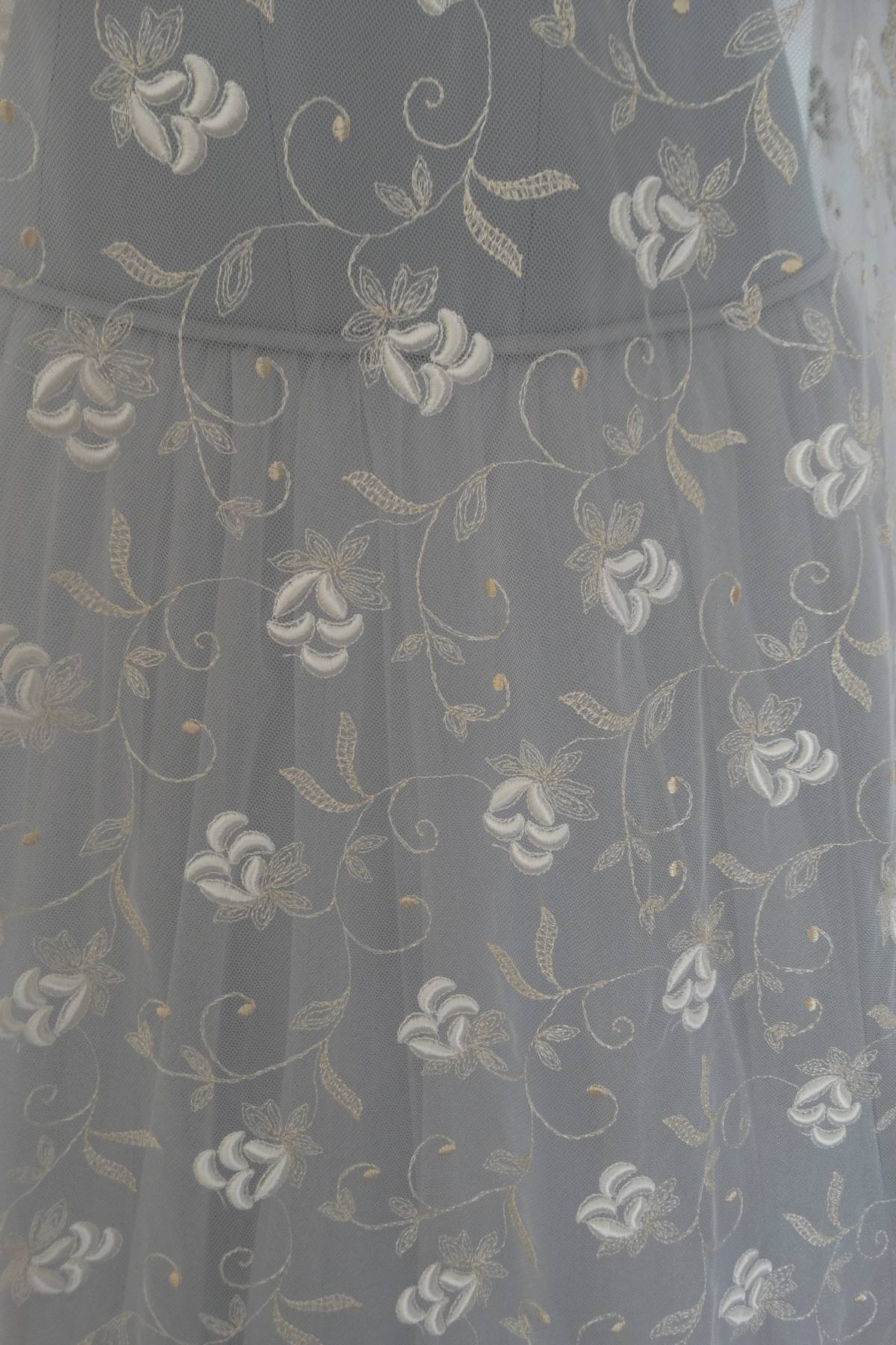 tulle ricamato bicolore avorio 140 Art B1092LTUCOL1