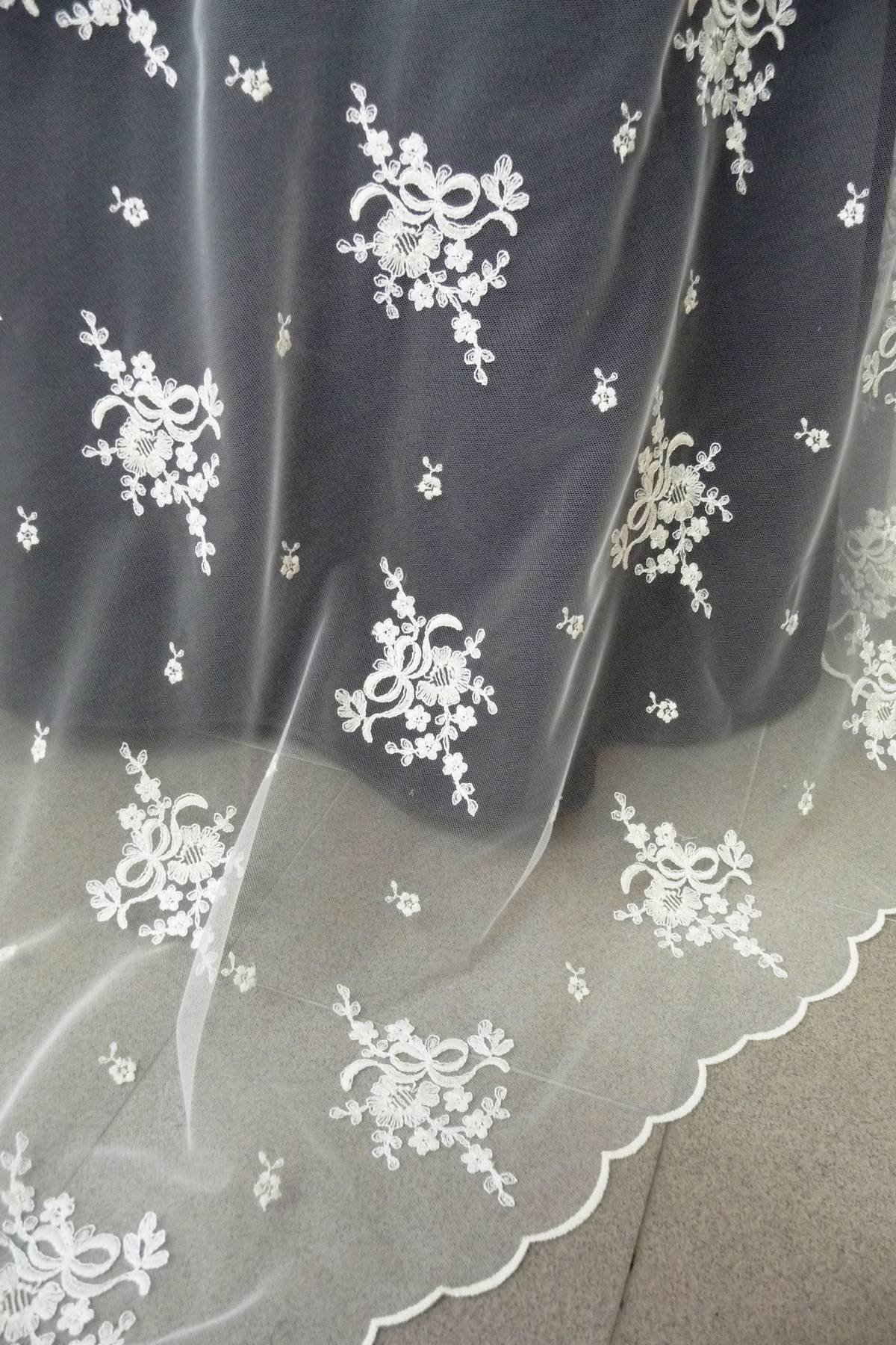 tulle ricamato h cm 300 avorio Art B1096LTUAV