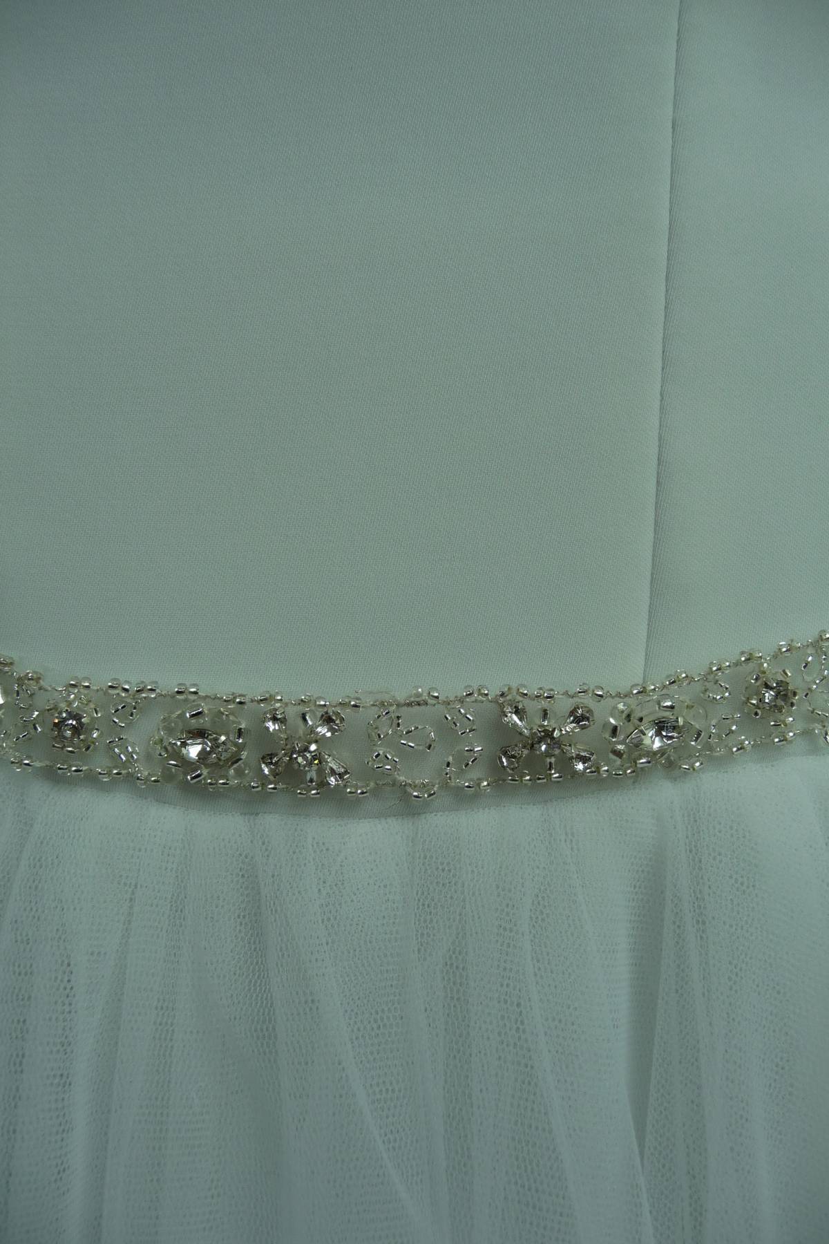 bordo tulle ricamato avorio silver 15 strass c1309 Art C1309