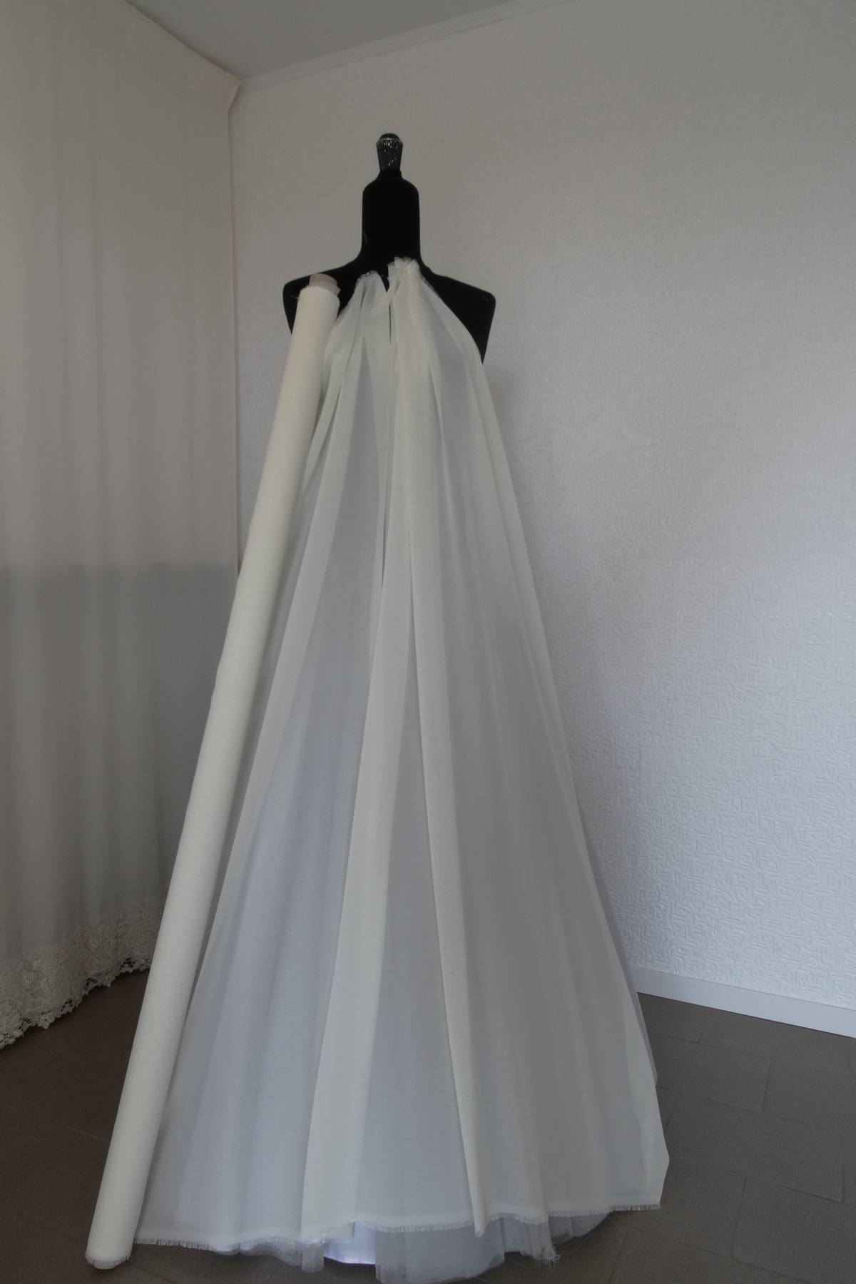 georgette 100 poliestere avorio h cm 145 Art DS0013AV