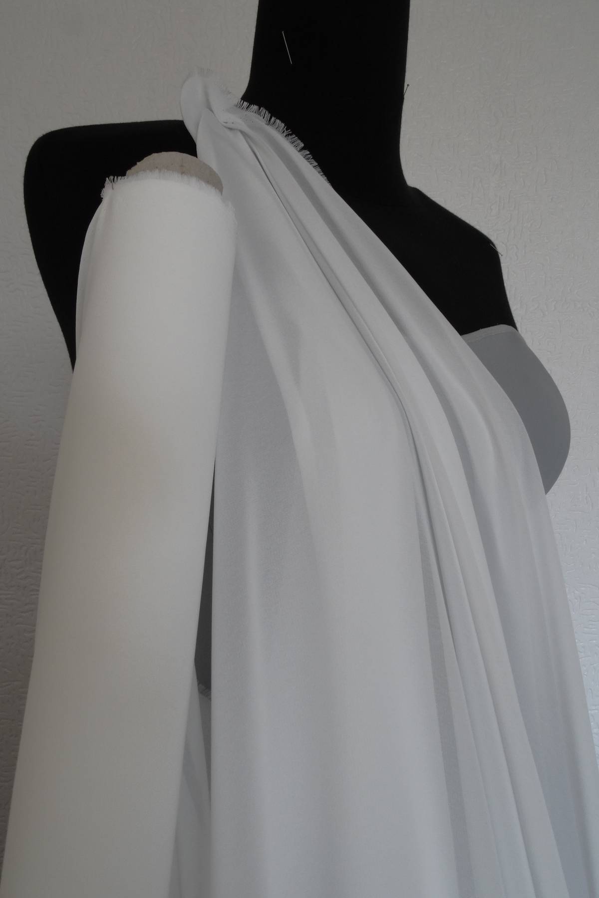 georgette 100 poliestere bianco seta h cm 145 Art DS0013BS