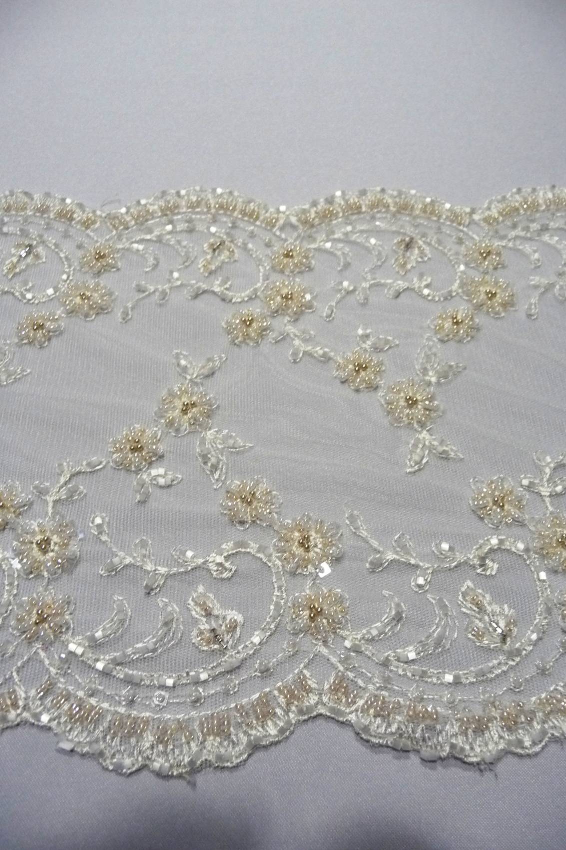 tulle ricamato perle cm 130 Art B2032LTUAV