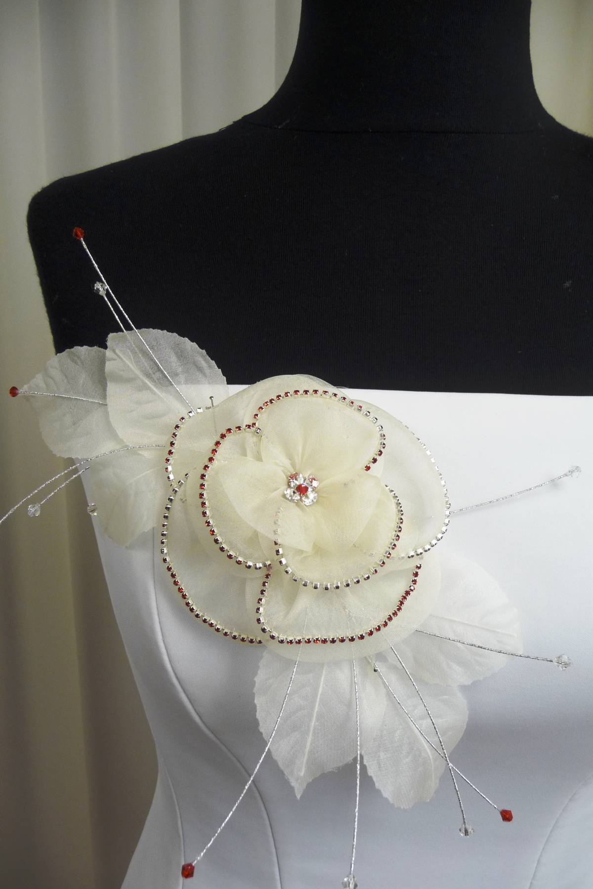 fiore tulle argento glicine grande Art F11