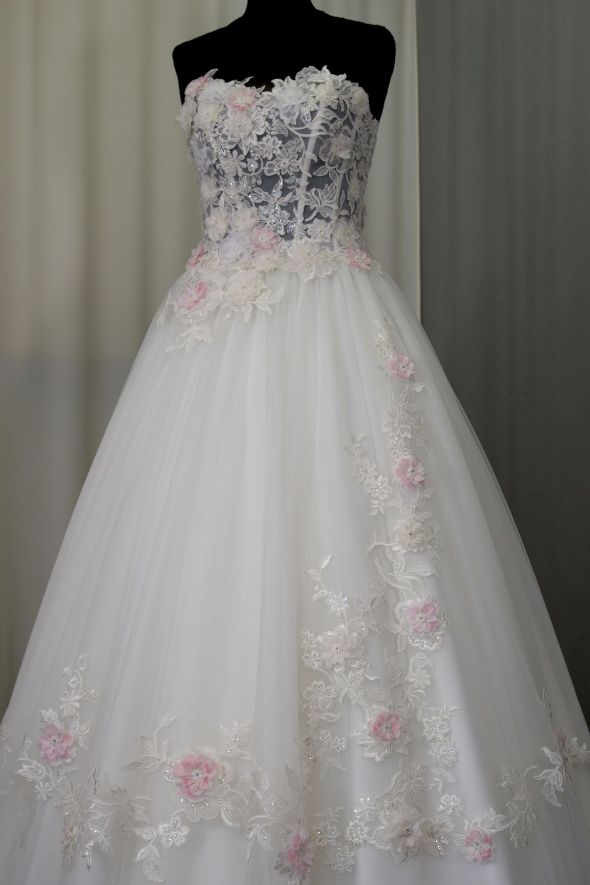 esclusivo abito sposa 3d tulle mano seta pizzo fiori rilievo Art H1347