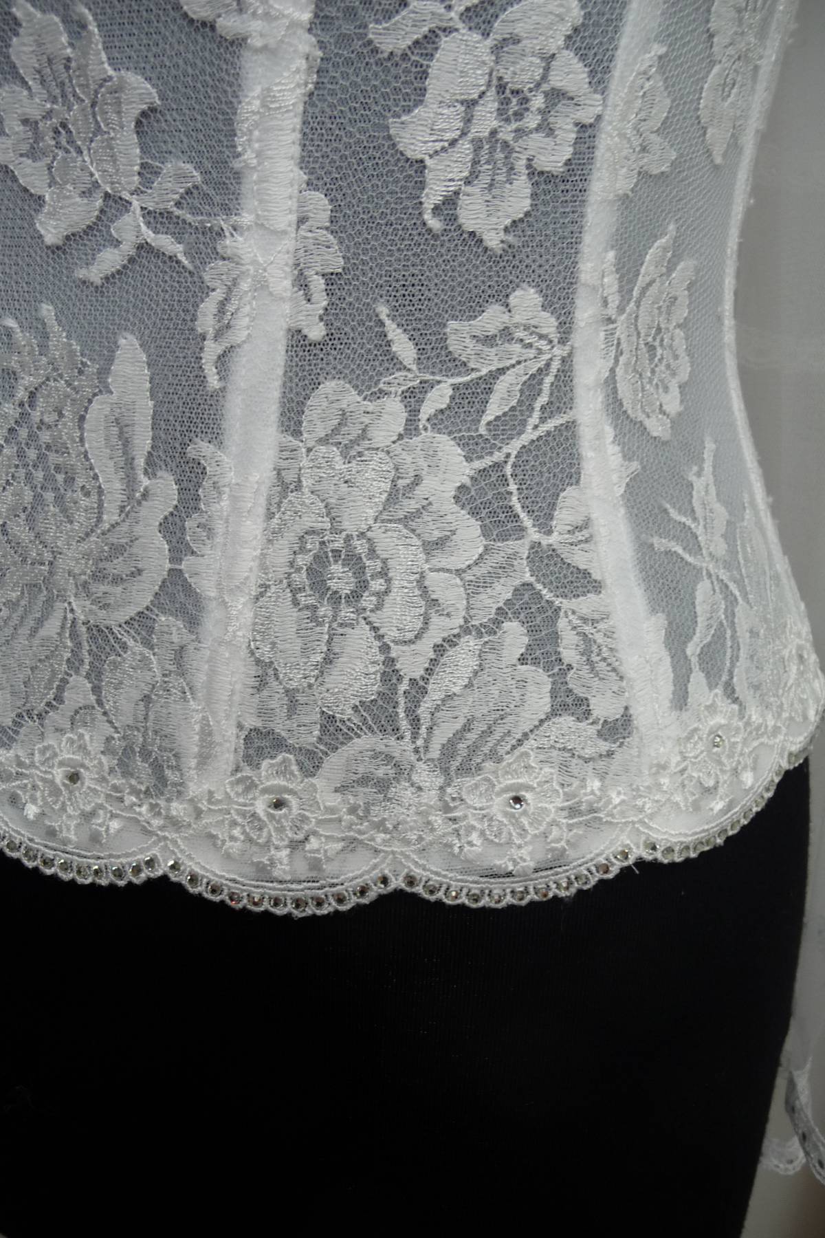 corpino in pizzo chantilly originale con strass swarovski (esclusivo) Art Z1417