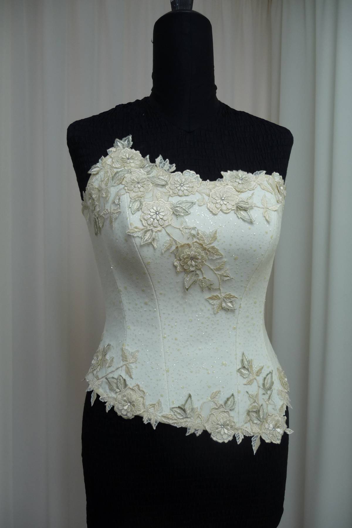 corpino duchesse tulle glitter oro e applicazioni macrame strass (esclusivo) Art Z1420
